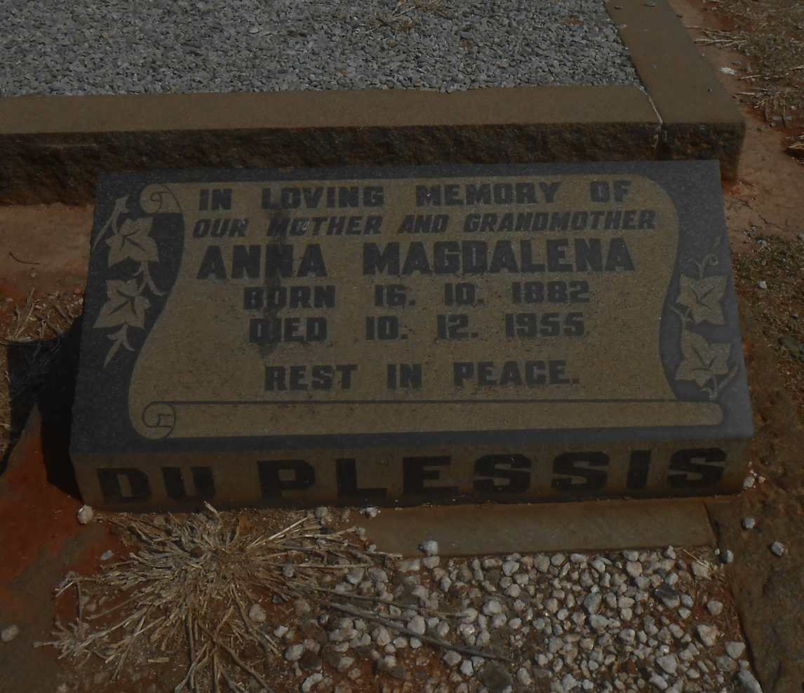 PLESSIS Anna Magdalena, du 1882-1955