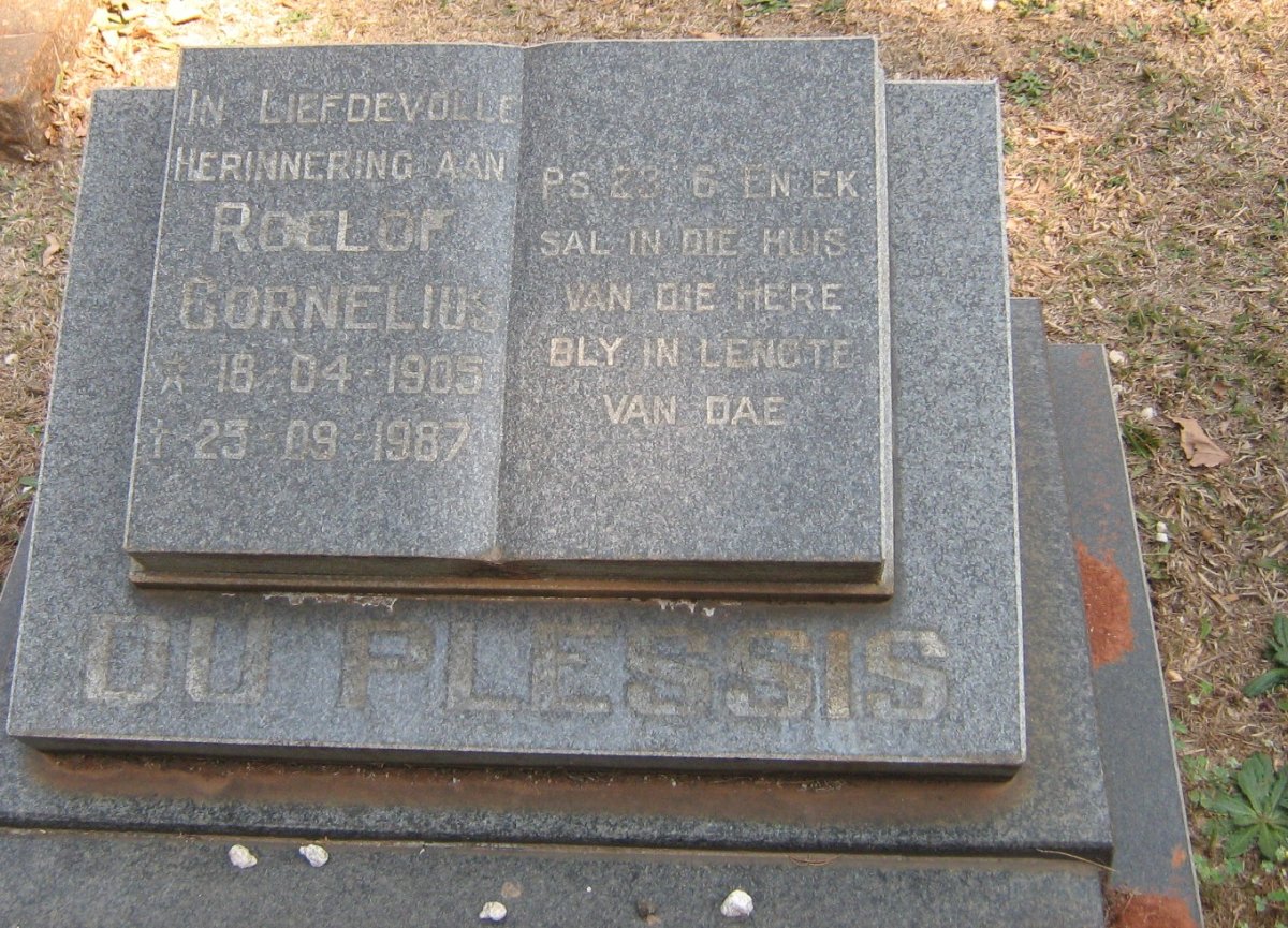 PLESSIS Roelof Cornelius, du 1905-1987