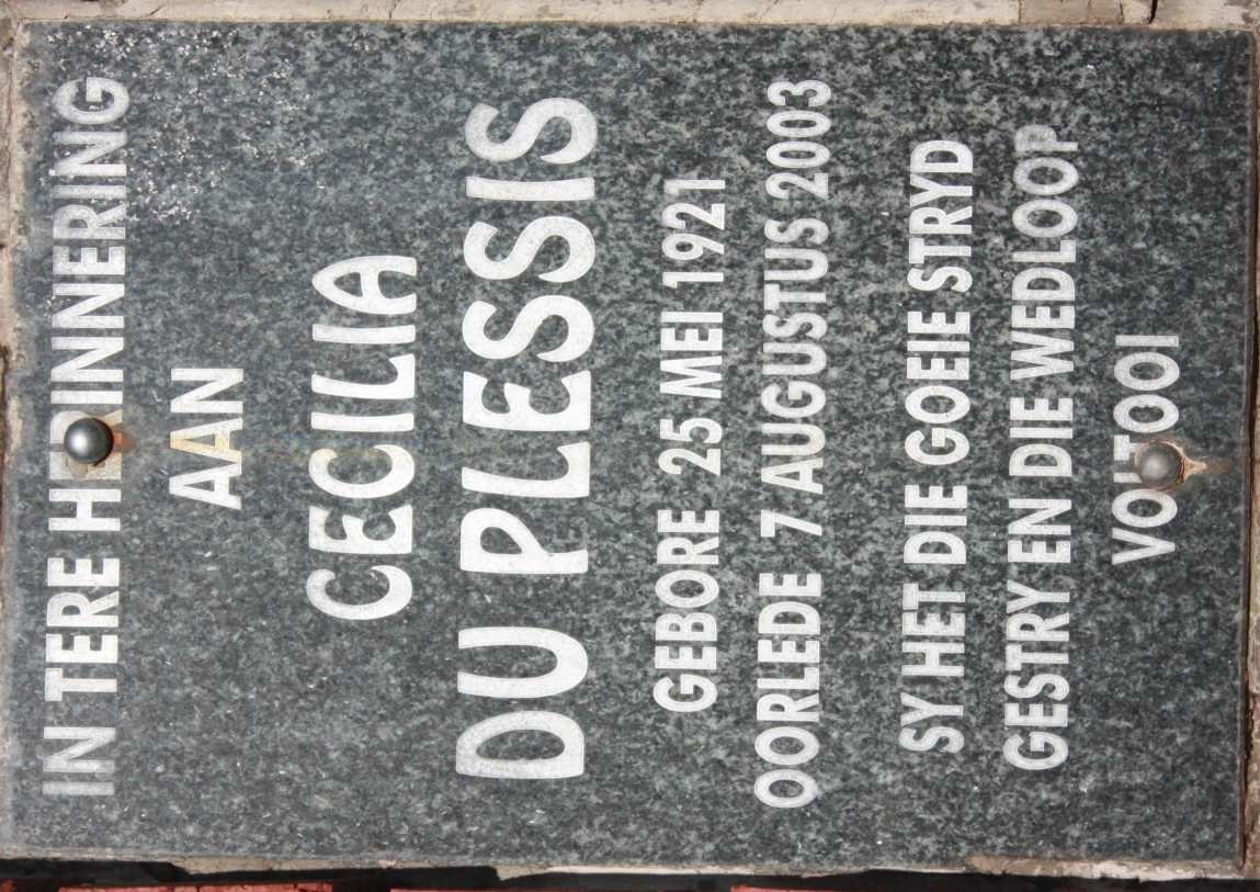 PLESSIS Cecilia, du 1921-2003