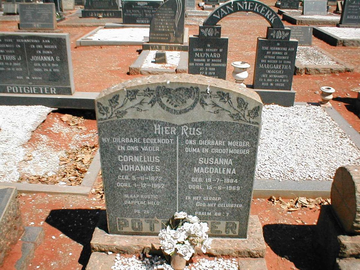 POTGIETER Cornelius Johannes 1872-1952 &amp; Susanna Magdalena 1884-1969