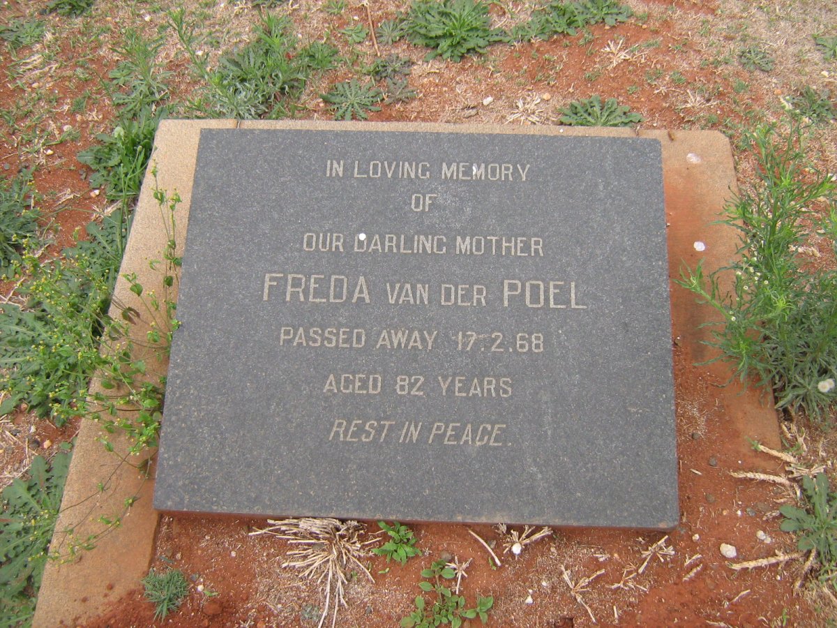 POEL Freda, van der -1968