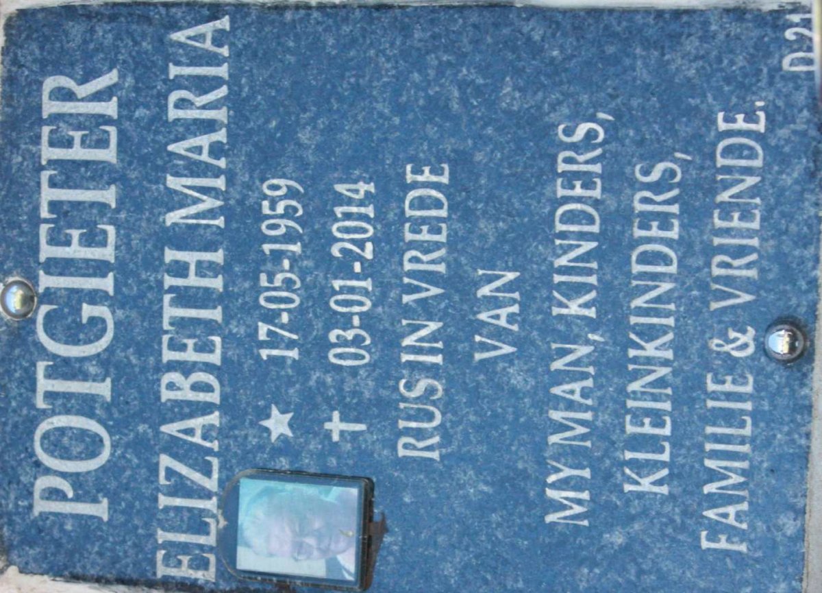 POTGIETER Elizabeth Maria 1959-2014
