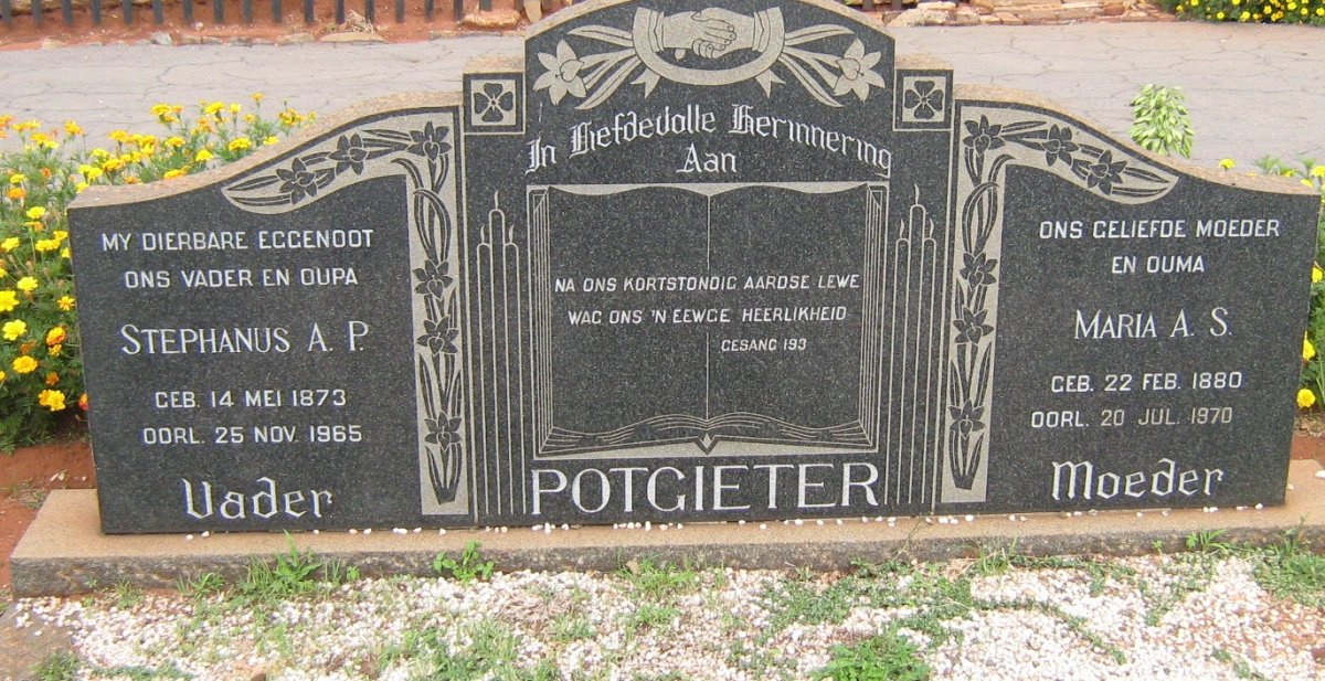 POTGIETER Stephanus A.P. 1873-1965 &amp; Maria A.S. 1880-1970