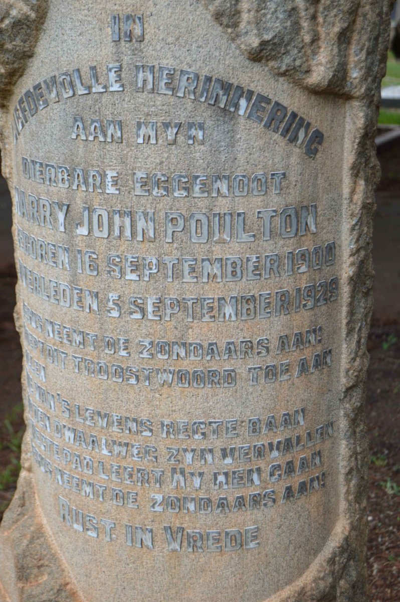 POULTON Harry John 1900-1929