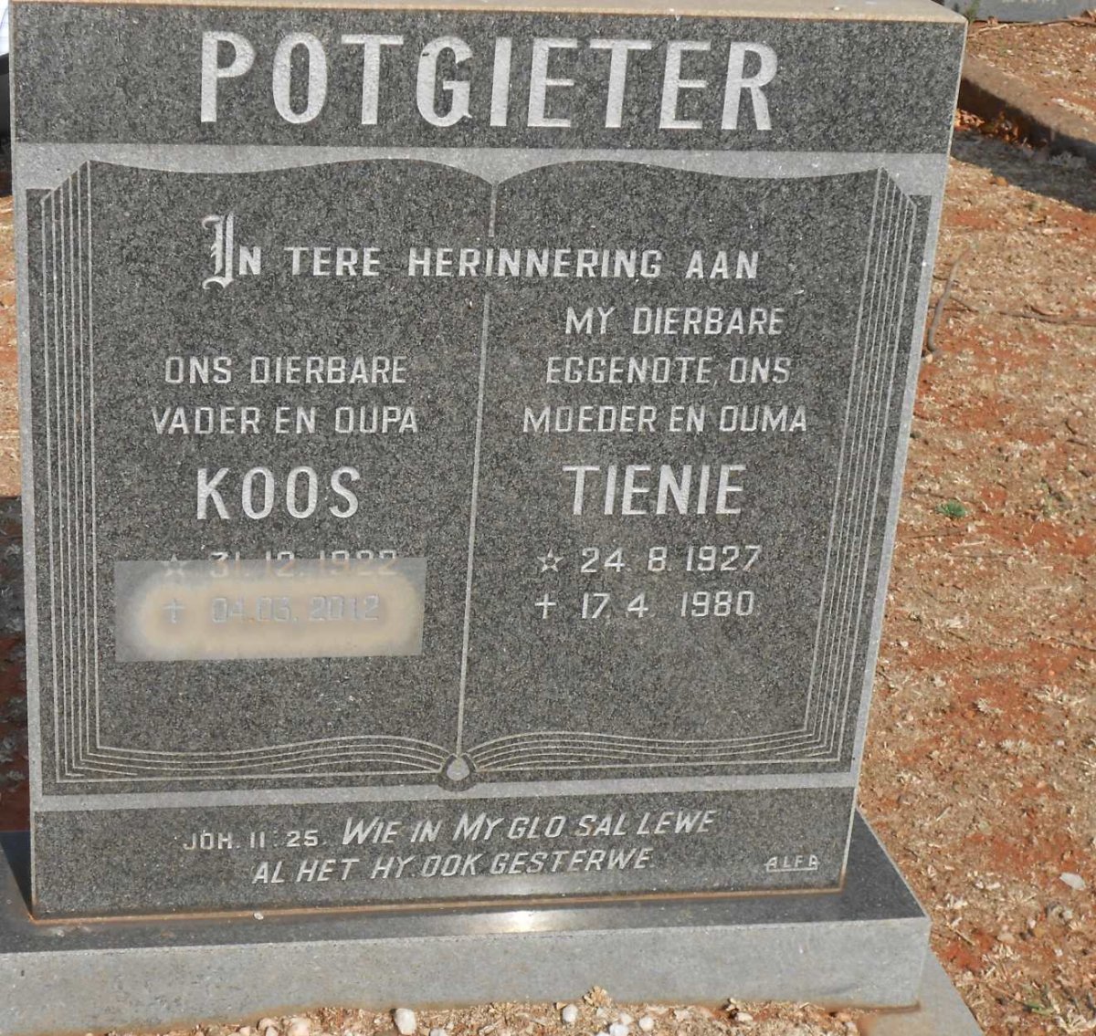 POTGIETER Koos 1922-2012 &amp; Tienie 1927-1980