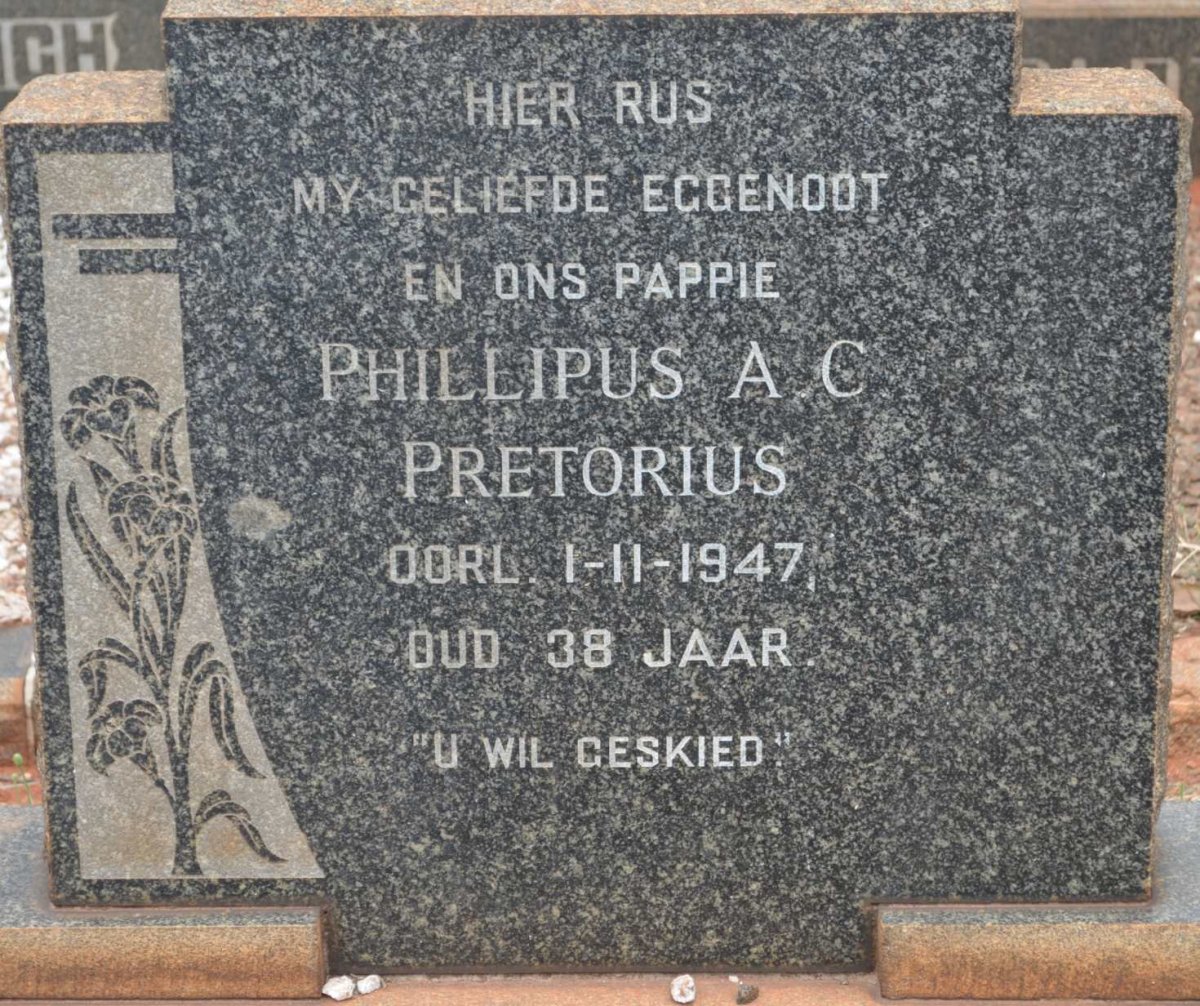 PRETORIUS Phillipus A.C. -1947