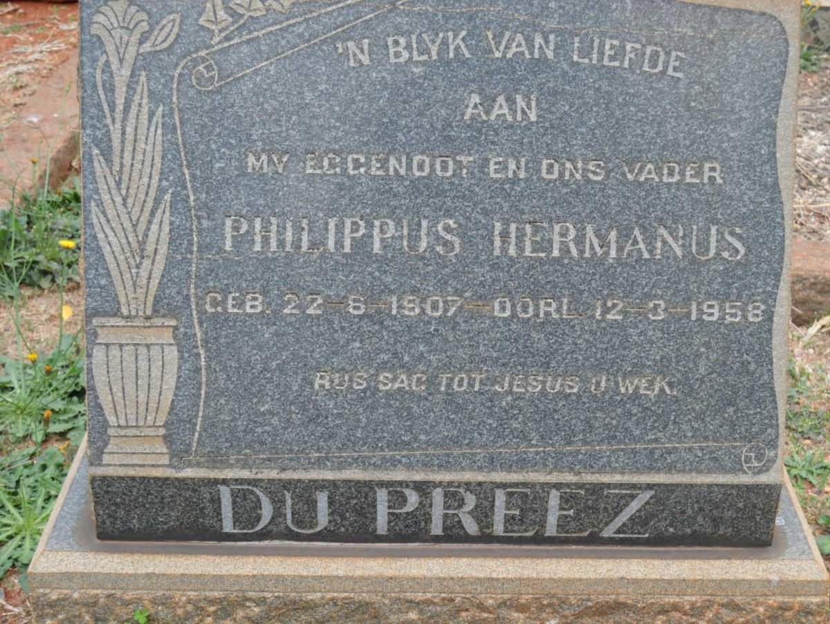 PREEZ Philippus Hermanus, du 1907-1958