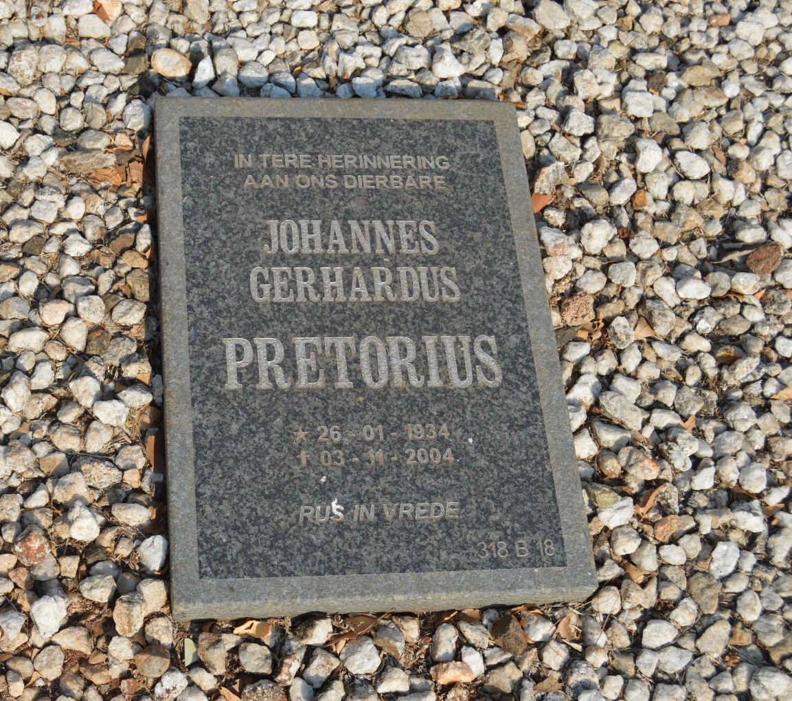 PRETORIUS Johannes Gerhardus 1934-2004