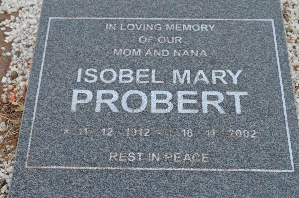 PROBERT Isobel Mary 1912-2002