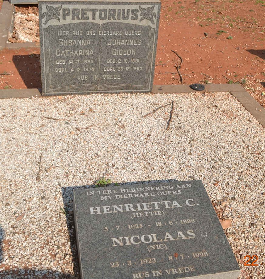 PRETORIUS Johannes Gideon 1891-1963 &amp; Susanna Catharina 1895-1974