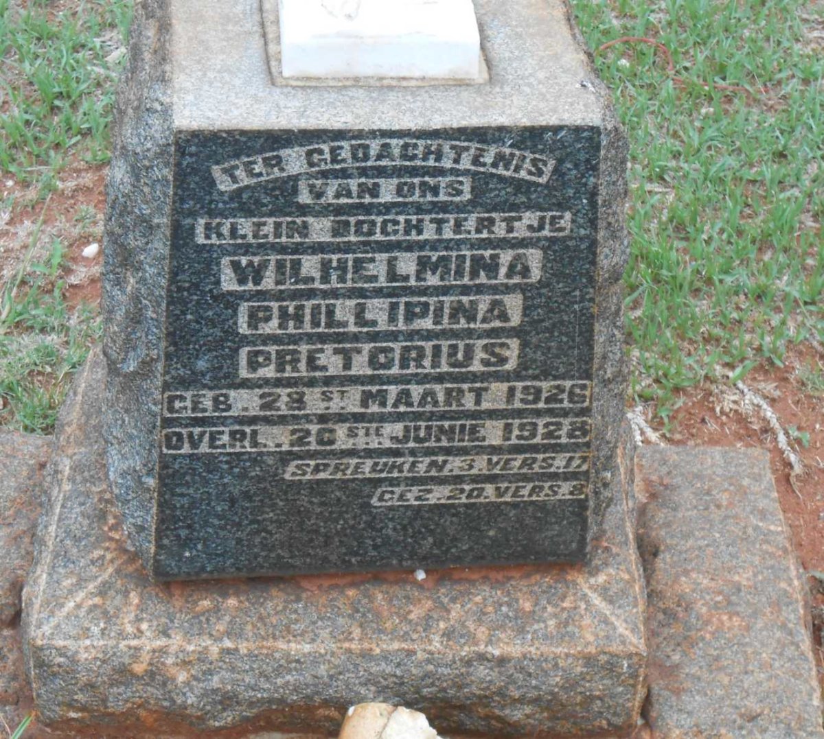 PRETORIUS Wilhelmina Phillipina 1926-1928