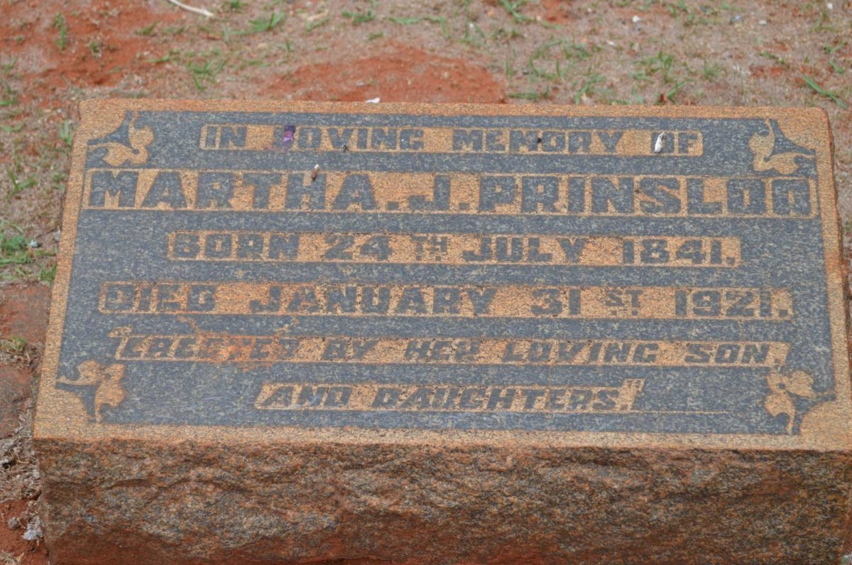 PRINSLOO Martha J. 1841-1921