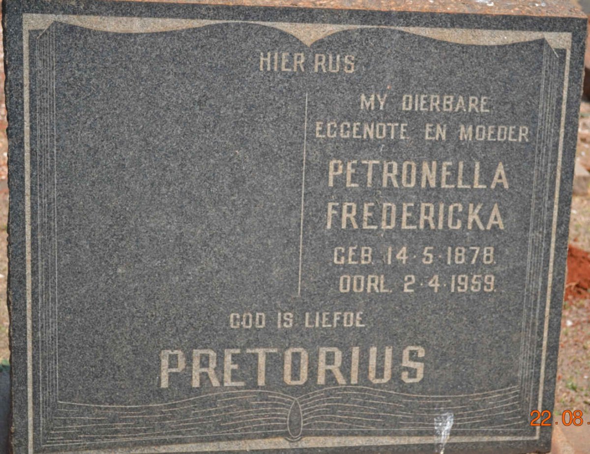 PRETORIUS Petronella Fredericka 1878-1959