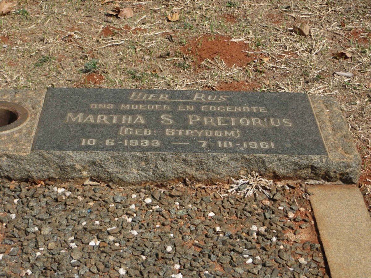 PRETORIUS Martha S. nee STRYDOM 1933-1961