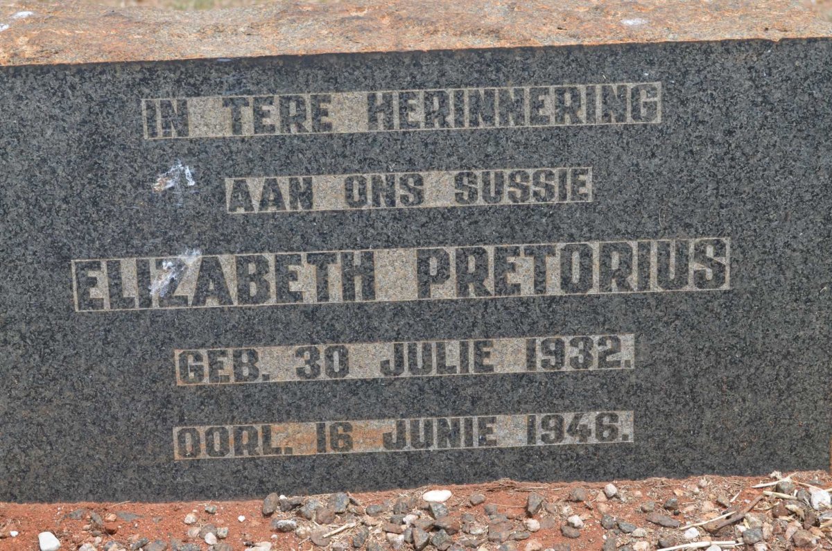 PRETORIUS Elizabeth 1932-1946