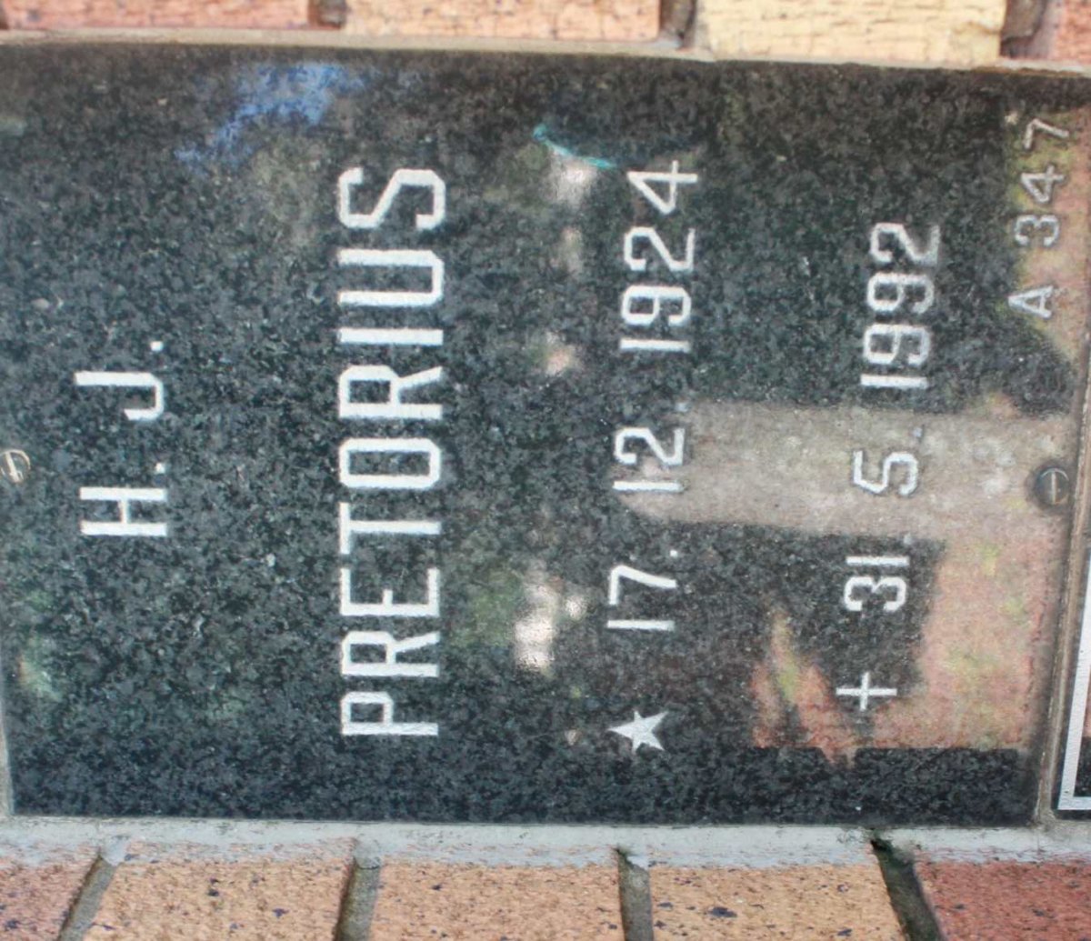 PRETORIUS H.J. 1924-1992