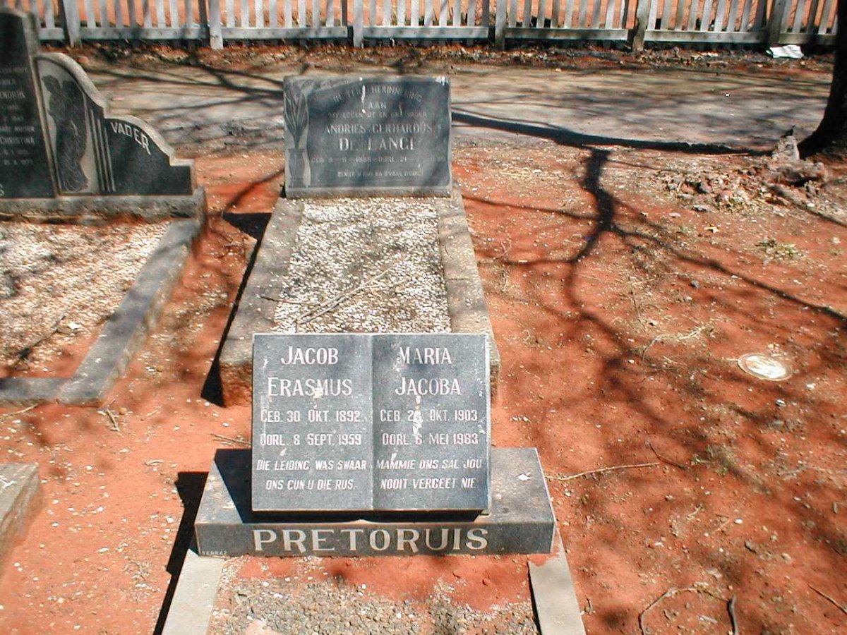 PRETORIUS Jacob Erasmus 1892-1959 &amp; Maria Jacoba 1903-1983