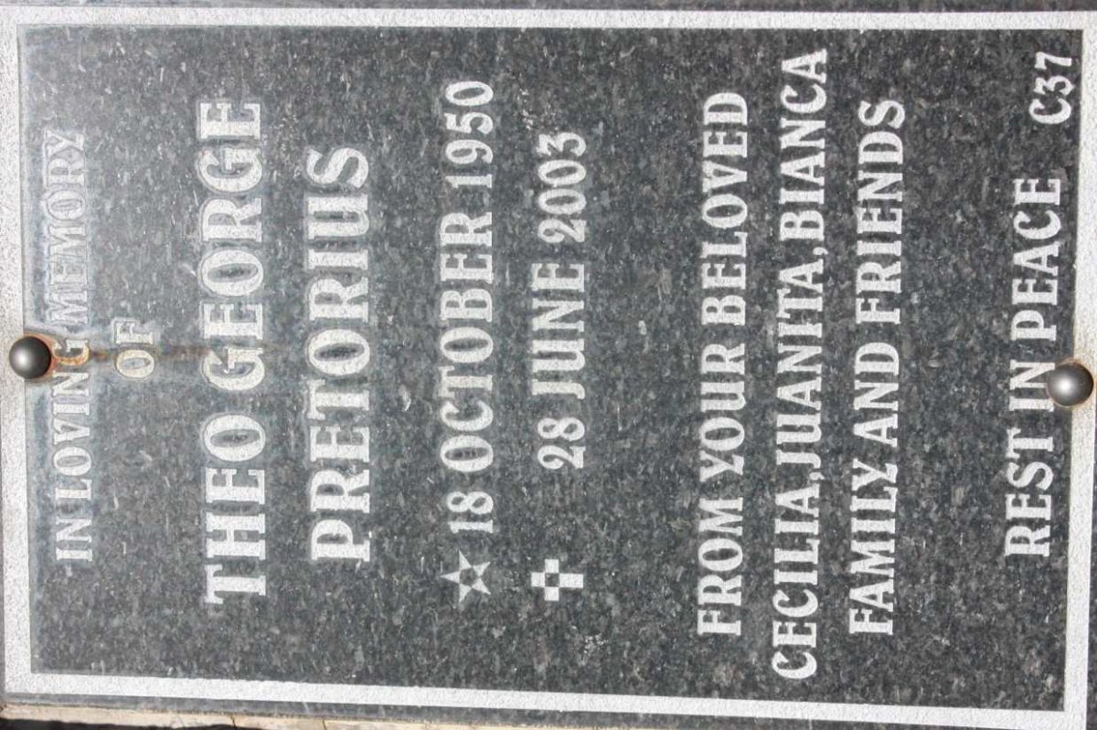 PRETORIUS Theo George 1950-2003