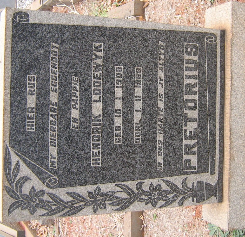 PRETORIUS Hendrik Lodewyk 1908-1966