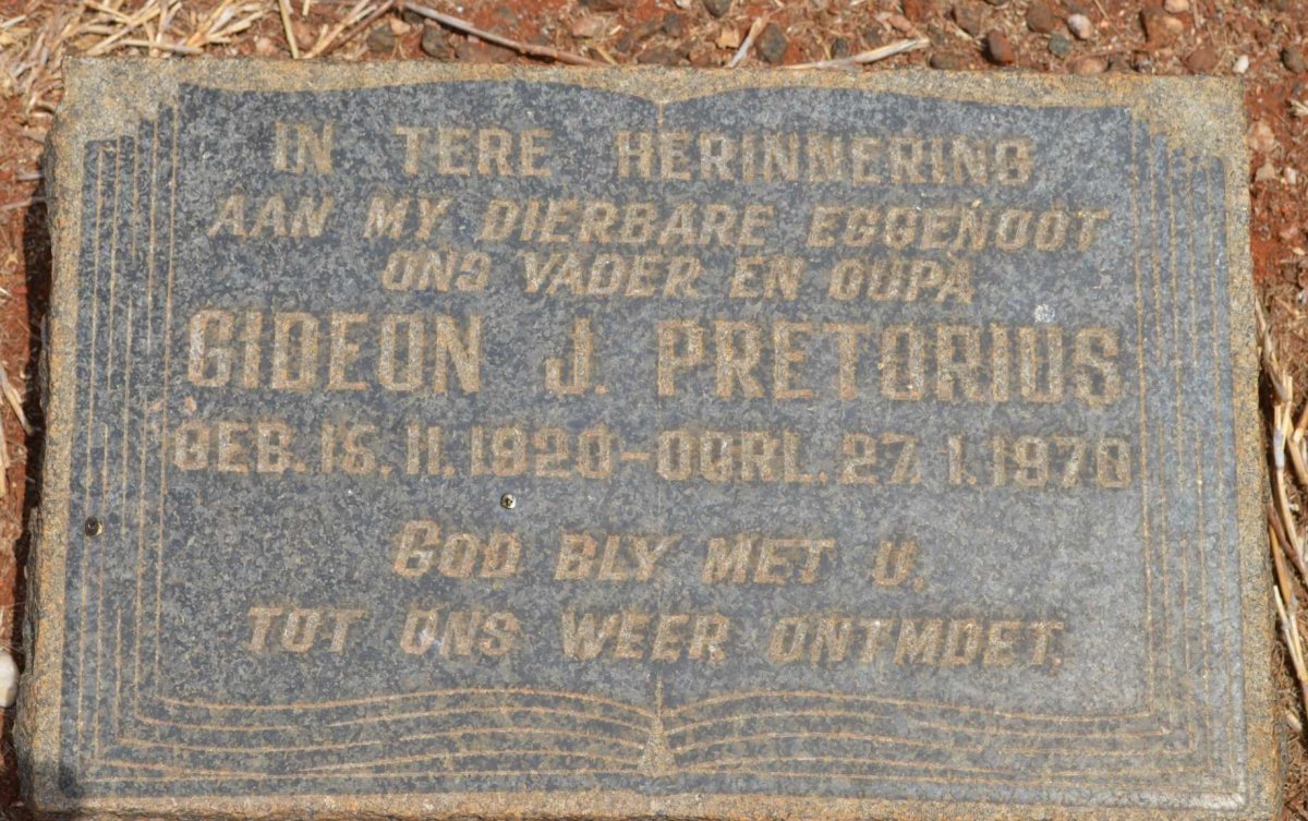 PRETORIUS Gideon J. 1920-1970