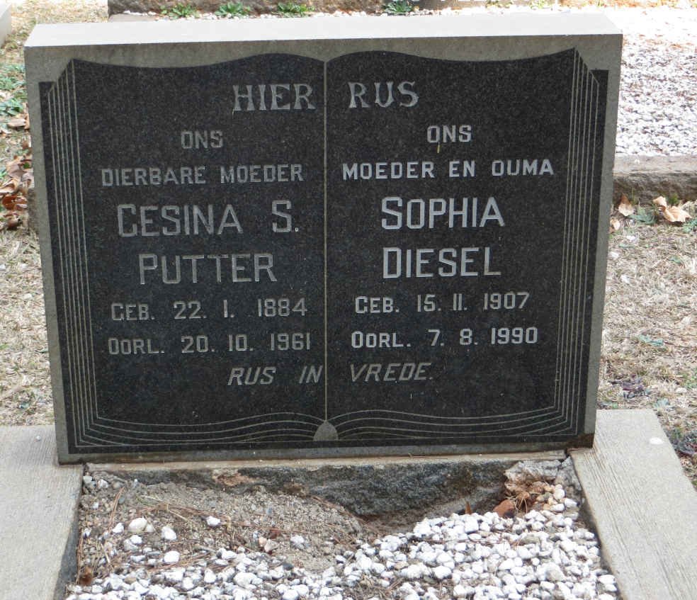 PUTTER Gesina S. 1884-1961 :: DIESEL Sophia 1907-1990