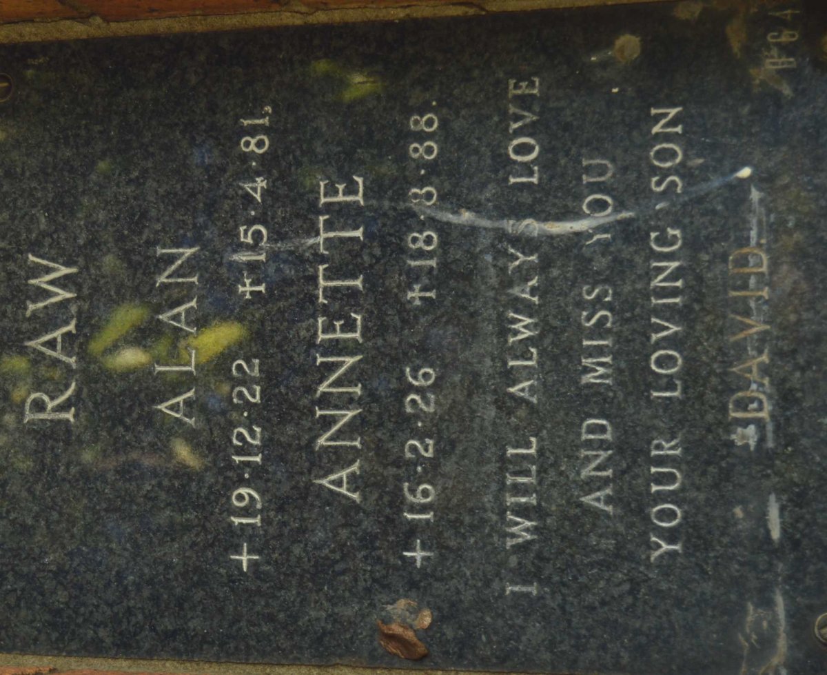RAW Alan 1922-1981 &amp; Annette 1926-1988