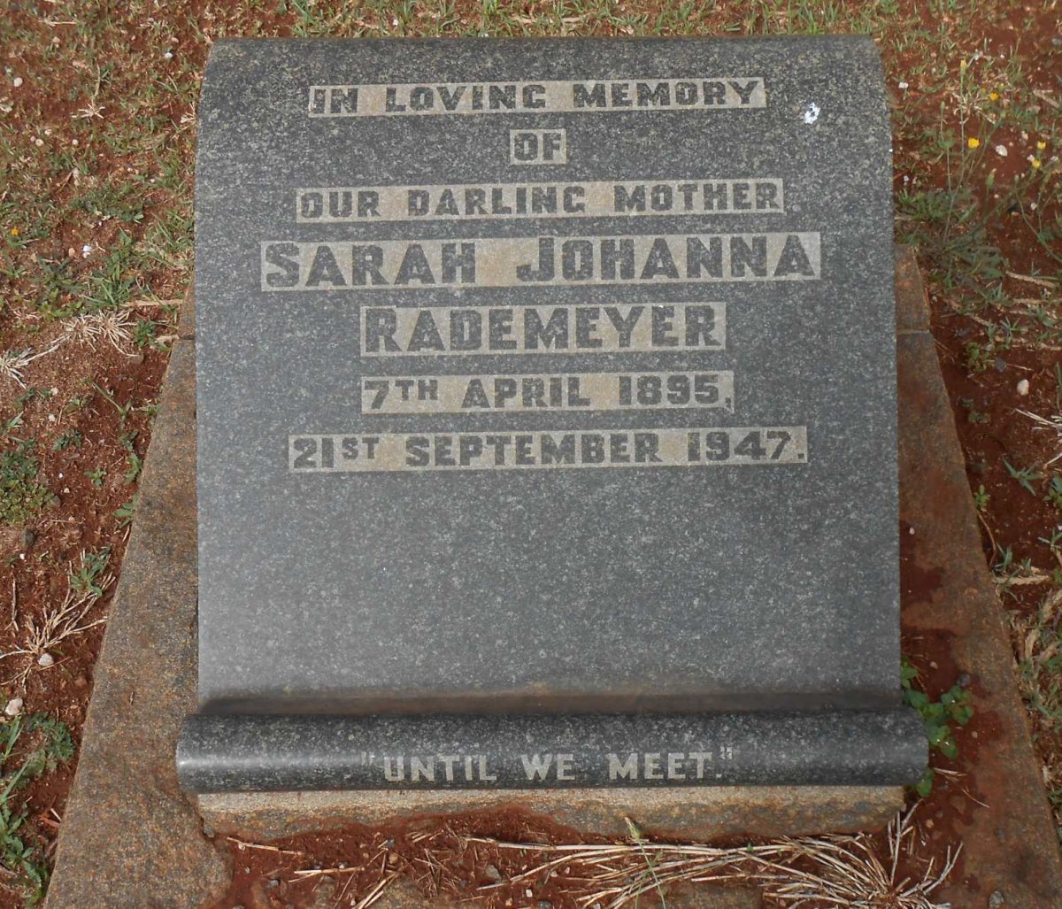 RADEMEYER Sarah Johanna  1895-1947