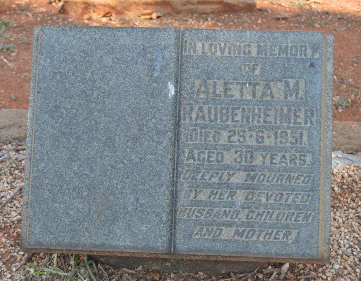 RAUBENHEIMER Aletta M. -1951