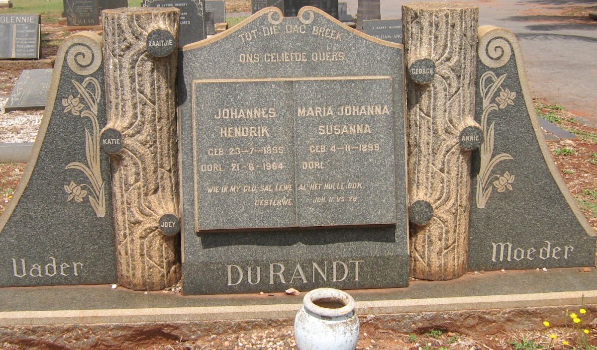 RANDT Johannes Hendrik, du 1895-1964 &amp; Maria Johanna Susanna 1899-