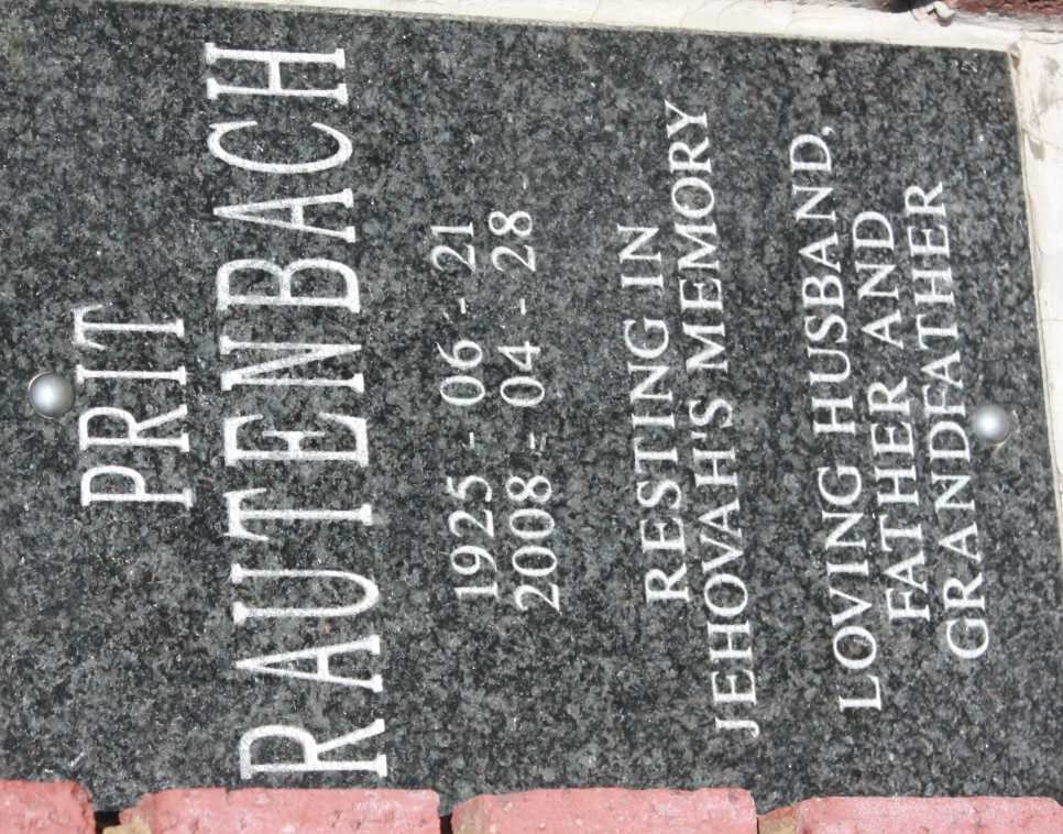RAUTENBACH Prit 1925-2008