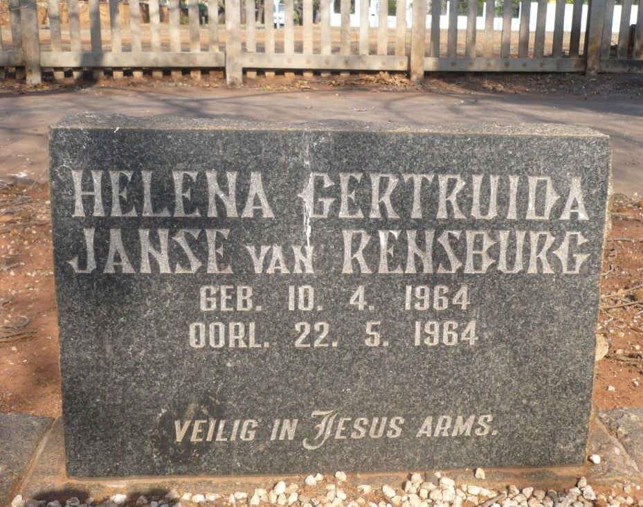 RENSBURG Helena Gertruida, Janse van 1964-1964