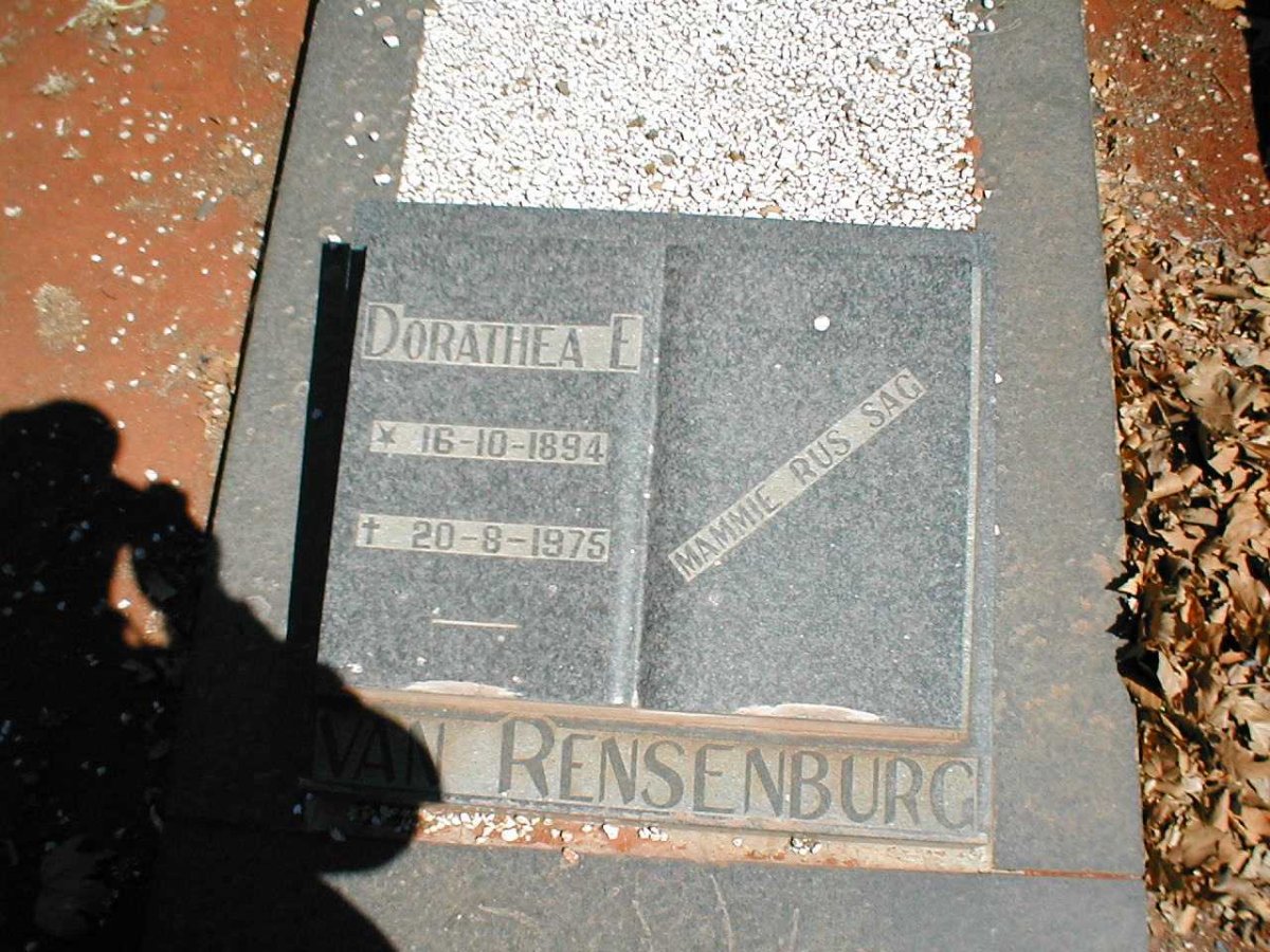 RENSBURG Dorathea E., van 1894-1975