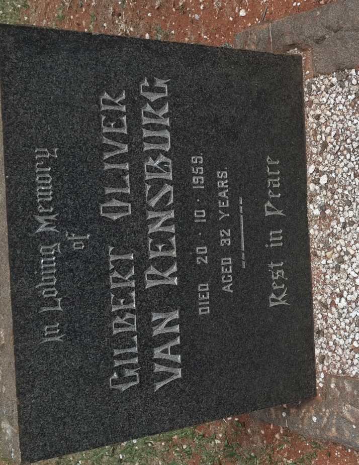 RENSBURG Gilbert Oliver, van -1959