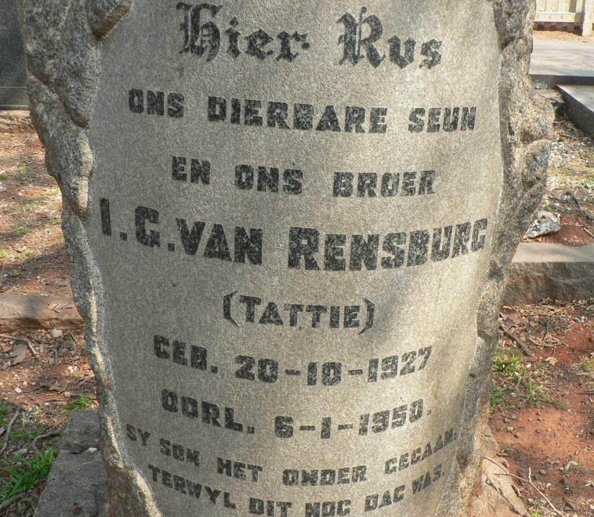 RENSBURG I.G., van 1927-1950