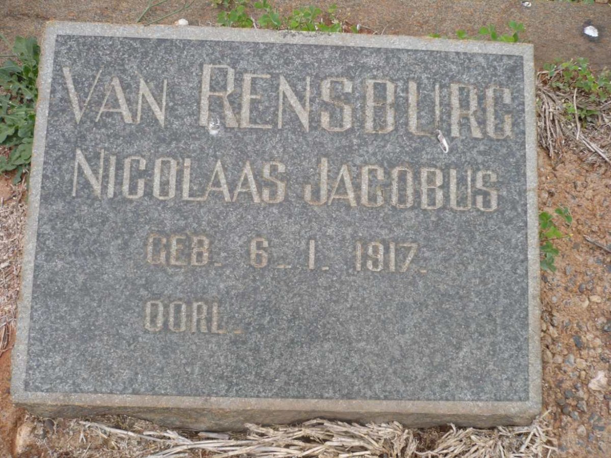 RENSBURG Nicolaas Jacobus, van 1917-