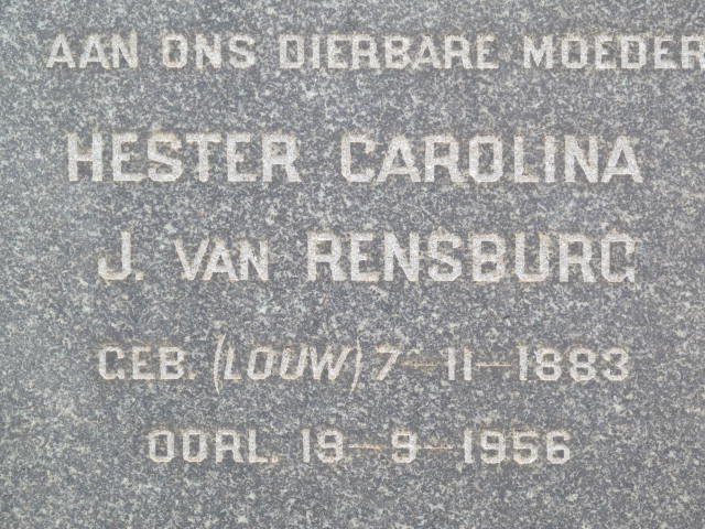 RENSBURG Hester Carolina, J. van nee LOUW 1883-1956