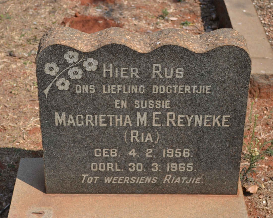 REYNEKE Magrietha M.E. 1956-1965