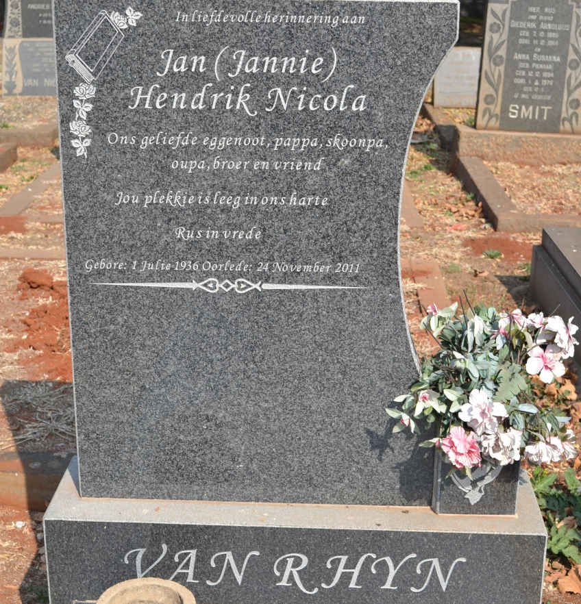 RHYN Jan Hendrik Nicola, van 1936-2011