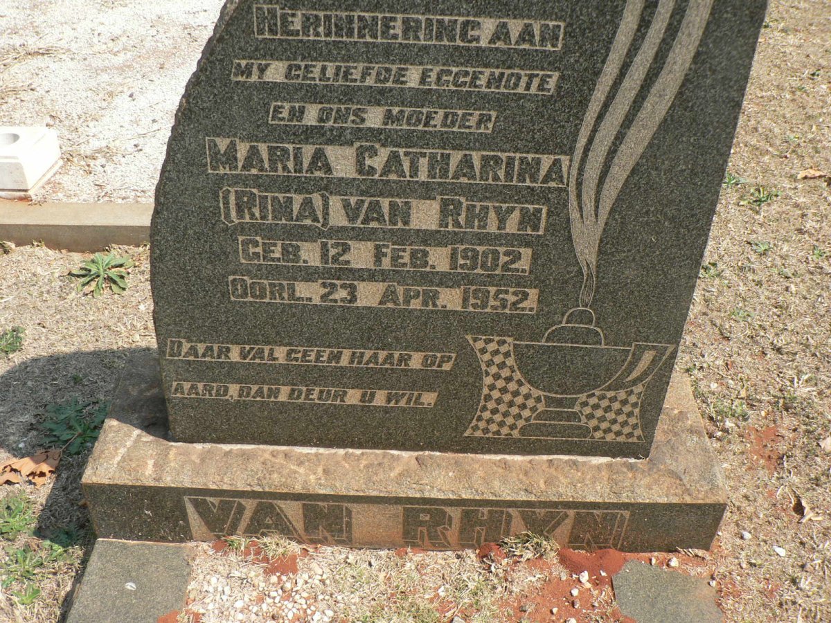 RHYN Maria Catharina, van 1902-1952