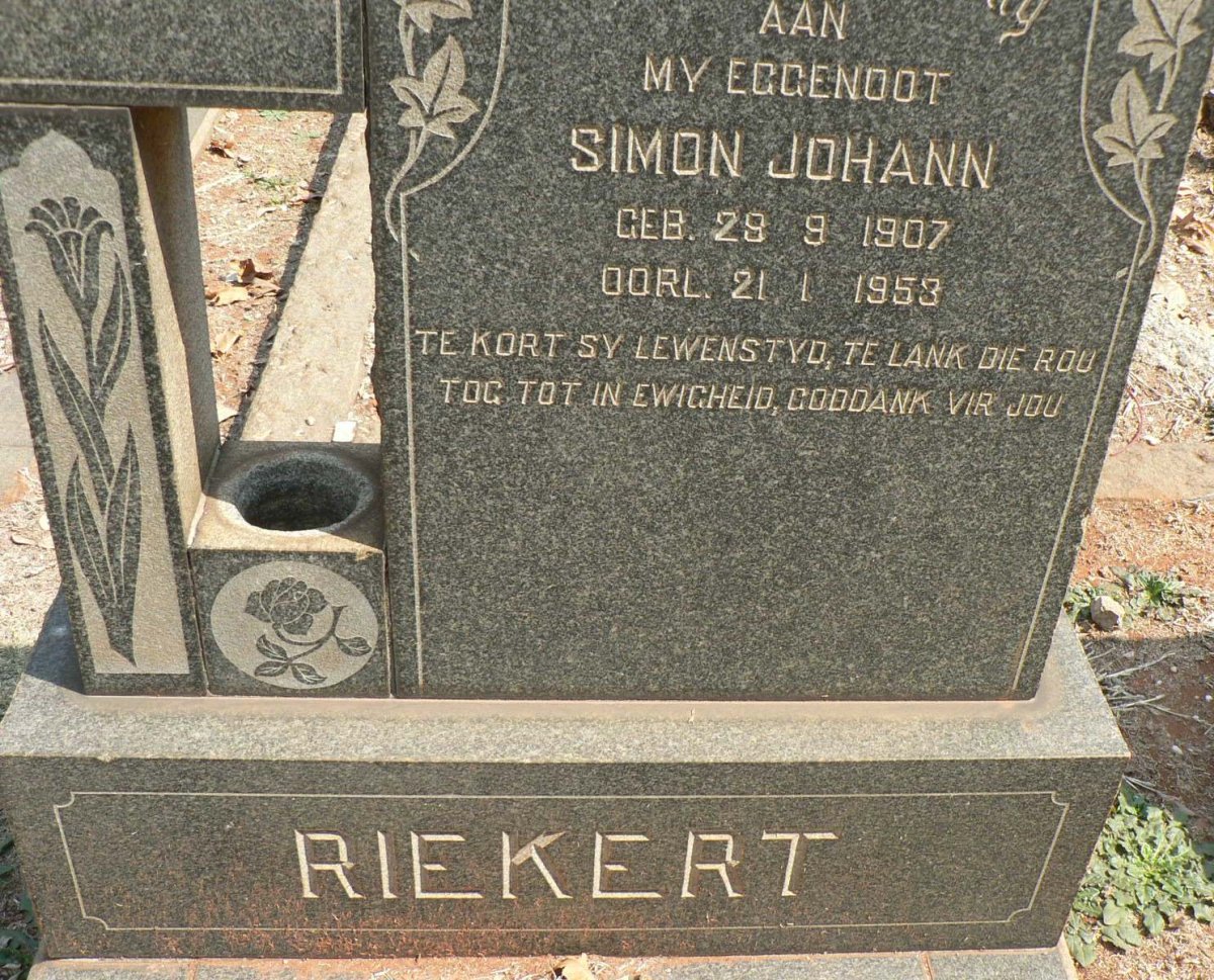 RIEKERT Simon Johann 1907-1953