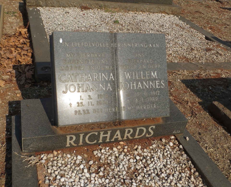 RICHARDS Willem Johannes 1912-1989 &amp; Catharina Johanna 1918-19?4