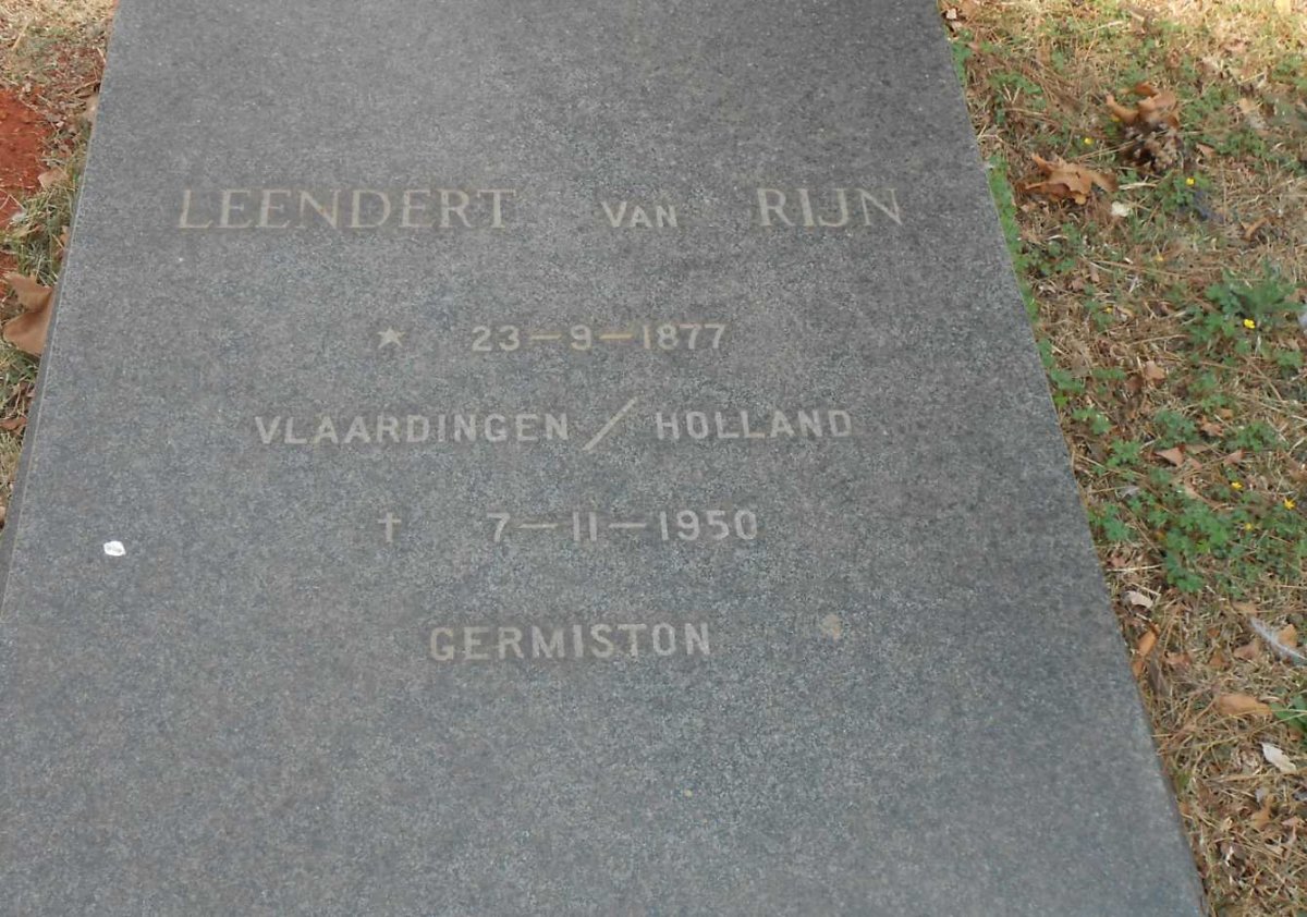 RIJN Leendert, van 1877-1950