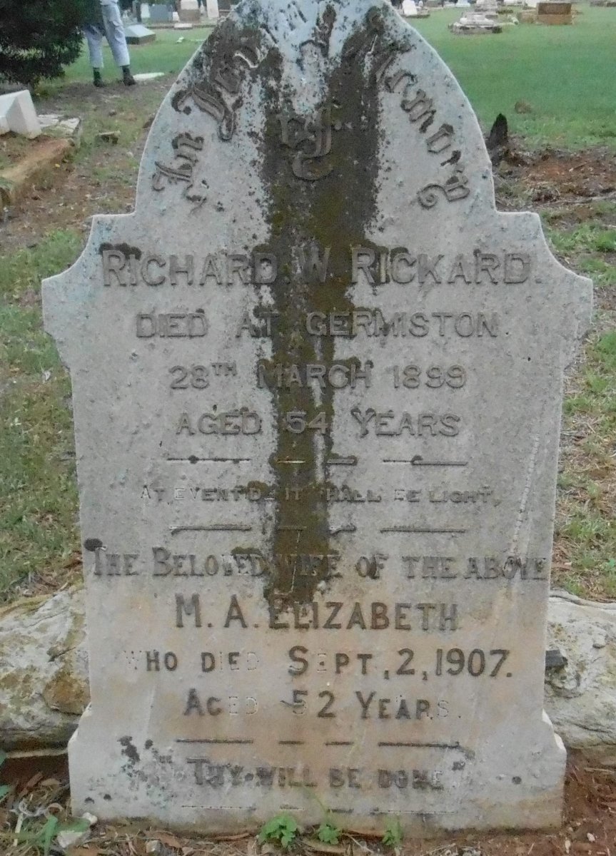 RICKARD Richard W. -1899 &amp; M.A. Elizabeth -1907