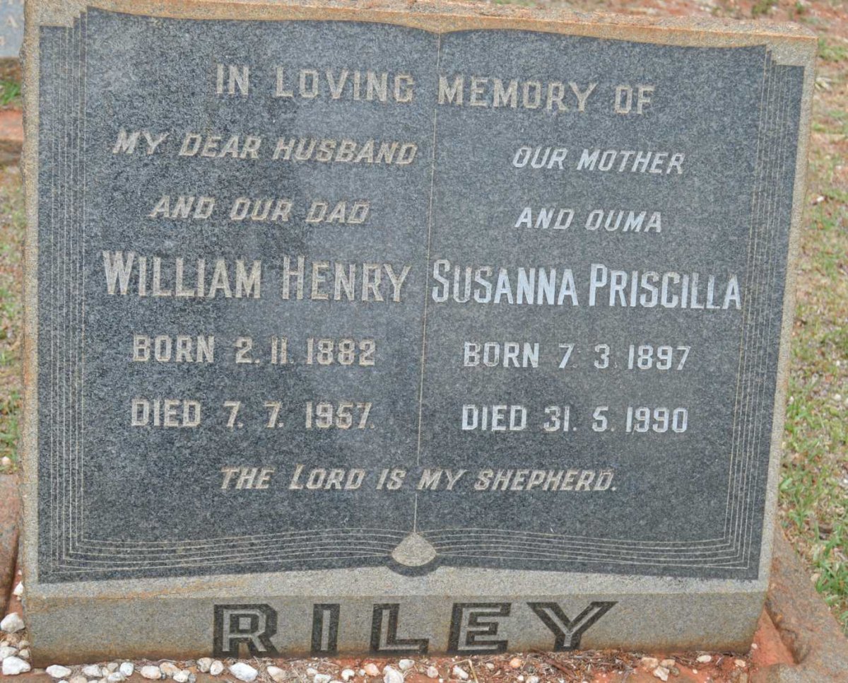 RILEY William Henry 1882-1957 &amp; Susanna Priscilla 1897-1990