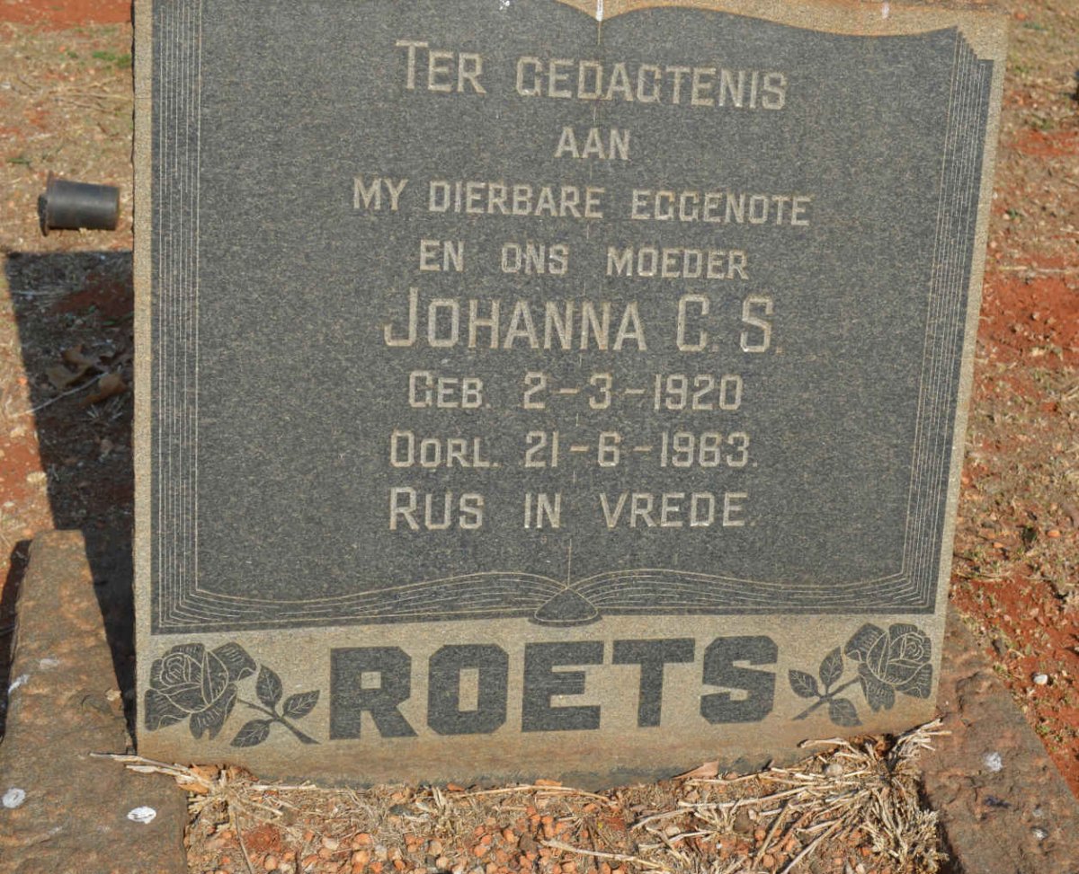 ROETS Johanna C.S. 1920-1963