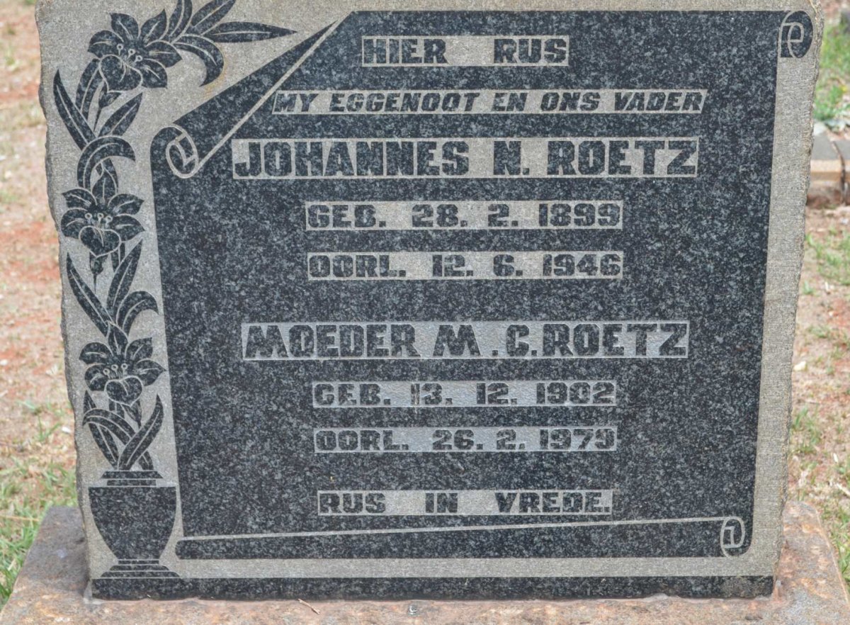 ROETZ Johannes N. 1899-1946 &amp; M.C. 1902-1979