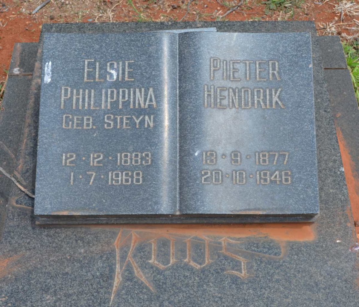 ROOS Pieter Hendrik 1877-1946 &amp; Elsie Philippina STEYN 1883-1968