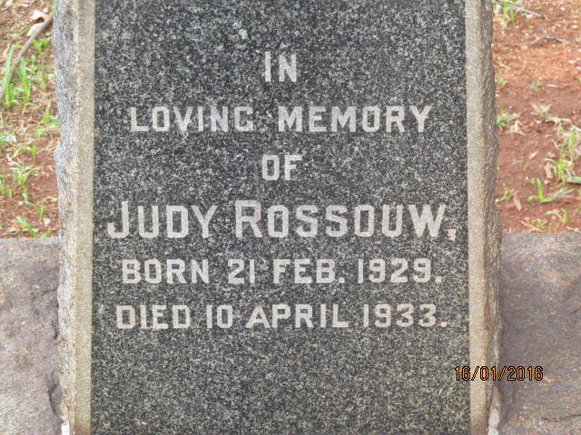 ROSSOUW Judy 1929-1933