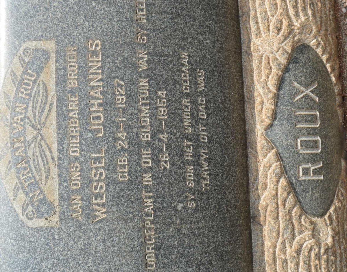 ROUX Wessel Johannes 1927-1954