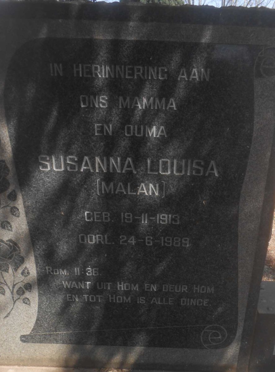 ROSSOUW Louis Jakobus 1914-1962 & Susanna Louisa MALAN 1913-1989